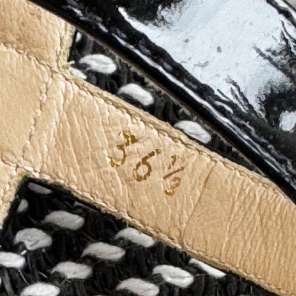 Prada Black Patent Open Toe Wedge Sandals, size 36.5 - Picture 5 of 7